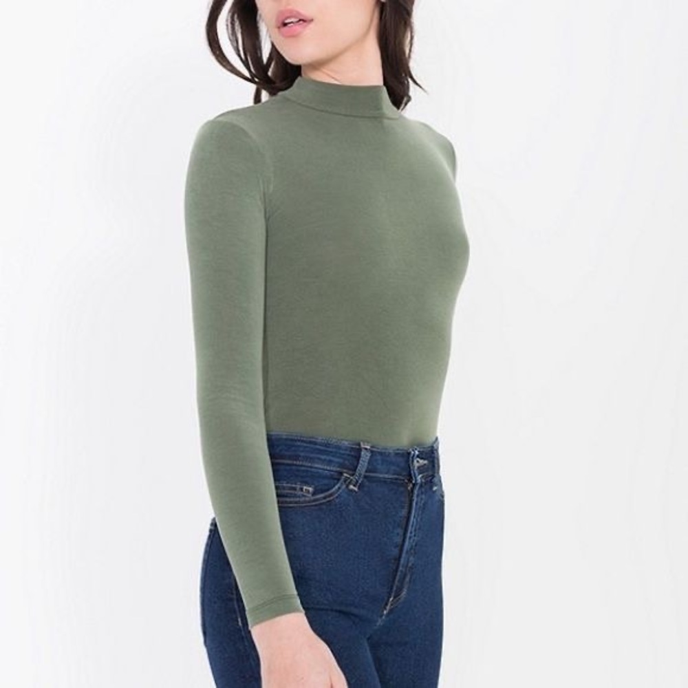 BNWT American apparel green turtleneck long sleeve